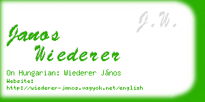 janos wiederer business card